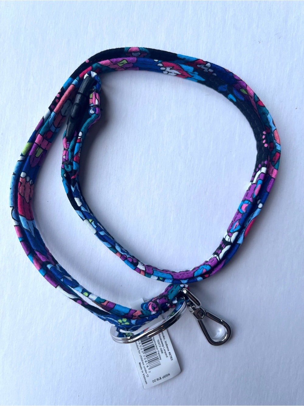 Vera Bradley Haymarket Paisley Breakaway Lanyard NWT Key Holder Clip In